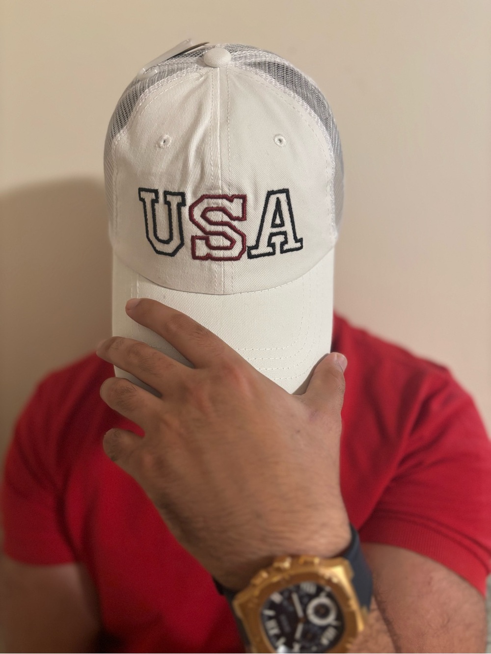 USA Embroidered White Mesh Baseball Cap 🧢